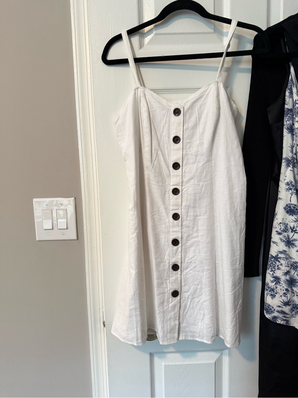 Express White Button-Front Mini Dress